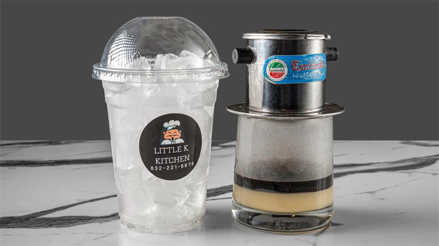 Vietnamese phin drip coffee with condensed milk